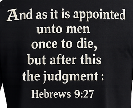 T-Shirt - 'I Knew This Would Happen' Tombstone Graphic with Hebrews 9:27 Church Gothic Tee