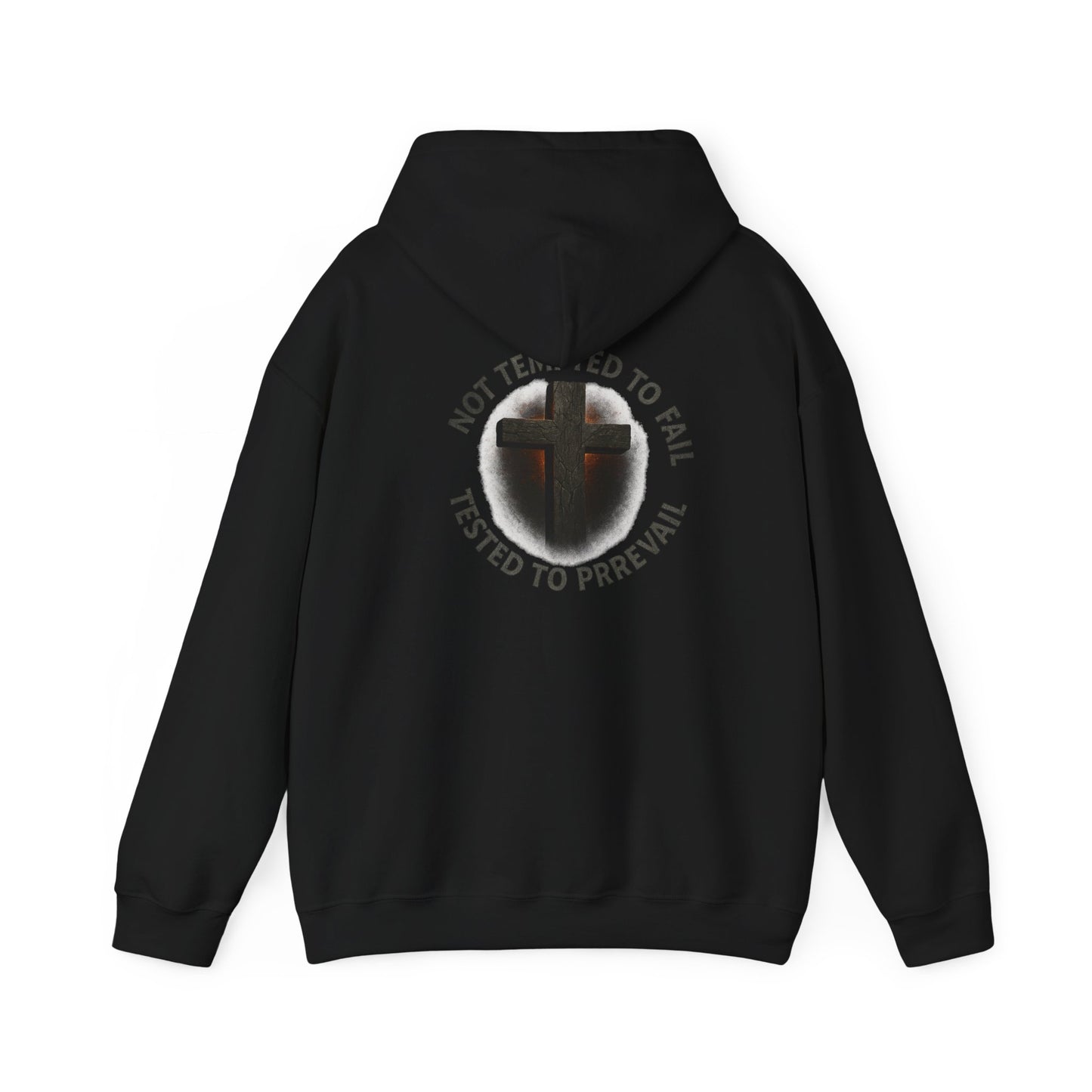 Tested to Prevail Hoodie — Christian Cross Faith Inspirational Pullover