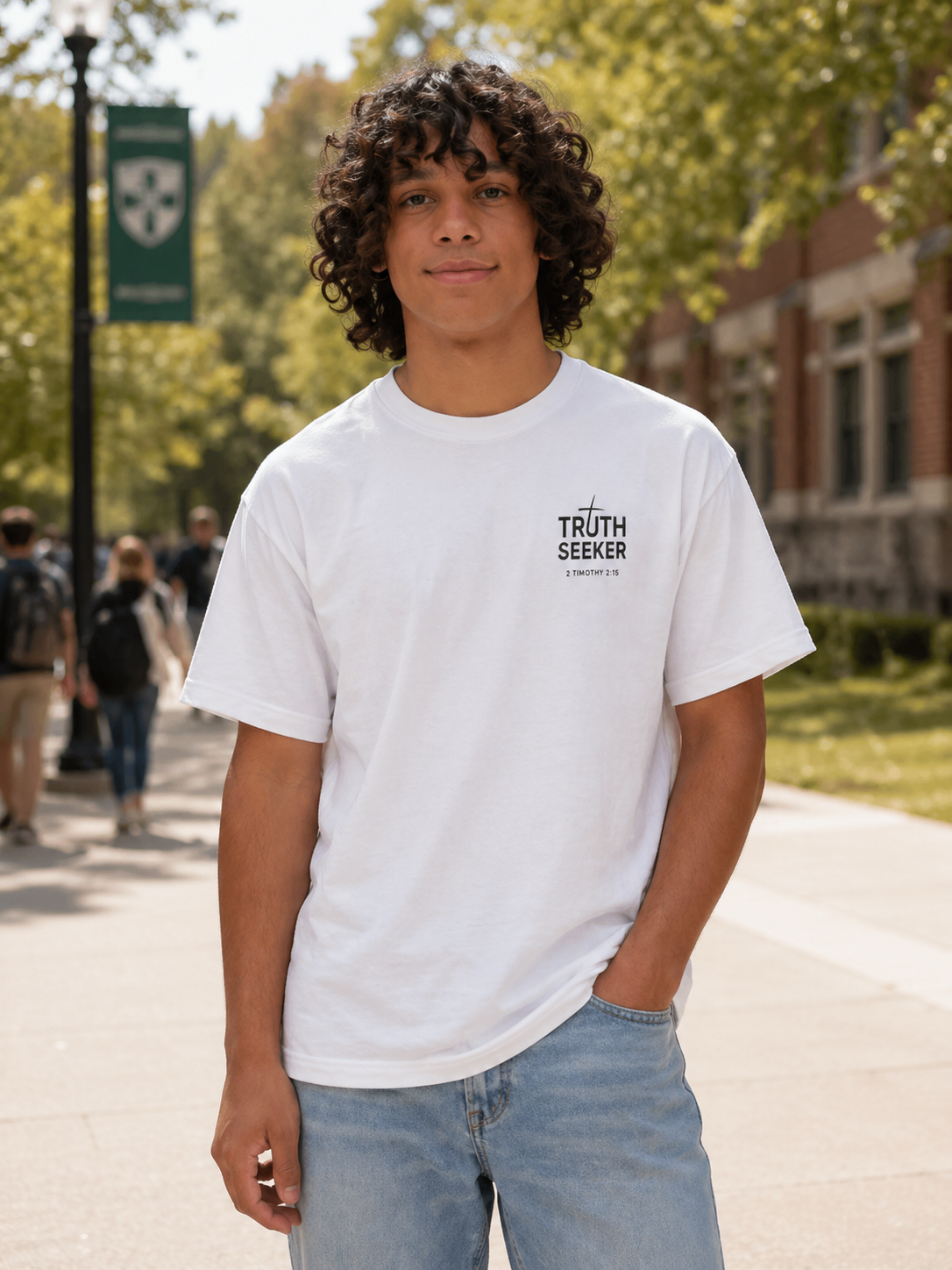 Truth Seeker T-Shirt — Minimalist Chest Logo Tee