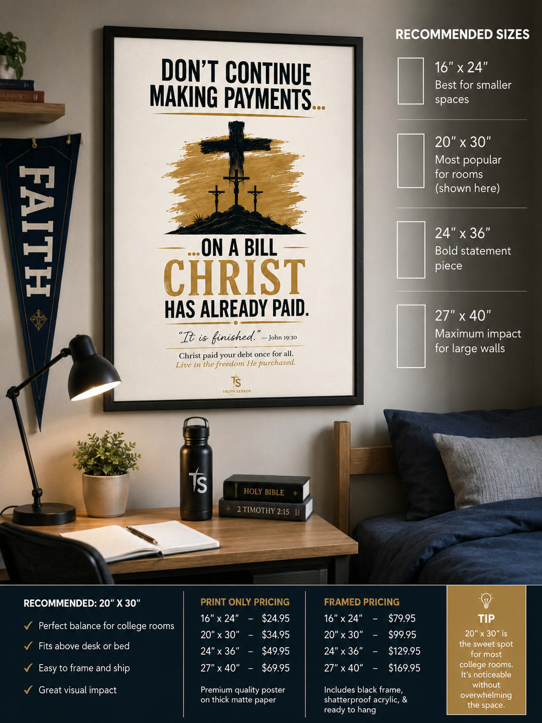 Paid in Full™ – Framed Matte Canvas  Truth Seeker Signature Collection | Edition No. 1