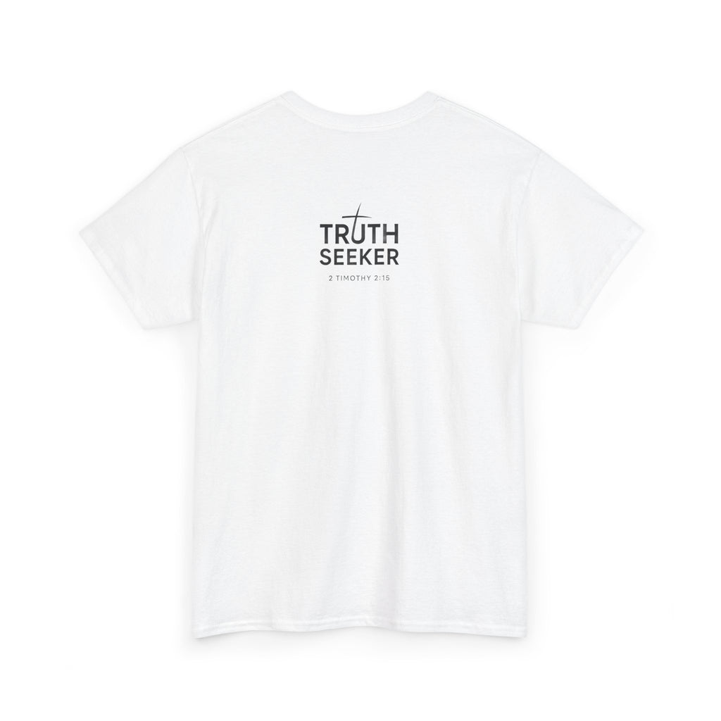 Man in the Middle T-Shirt — Christian Faith Cross Tee (Truth Seeker)