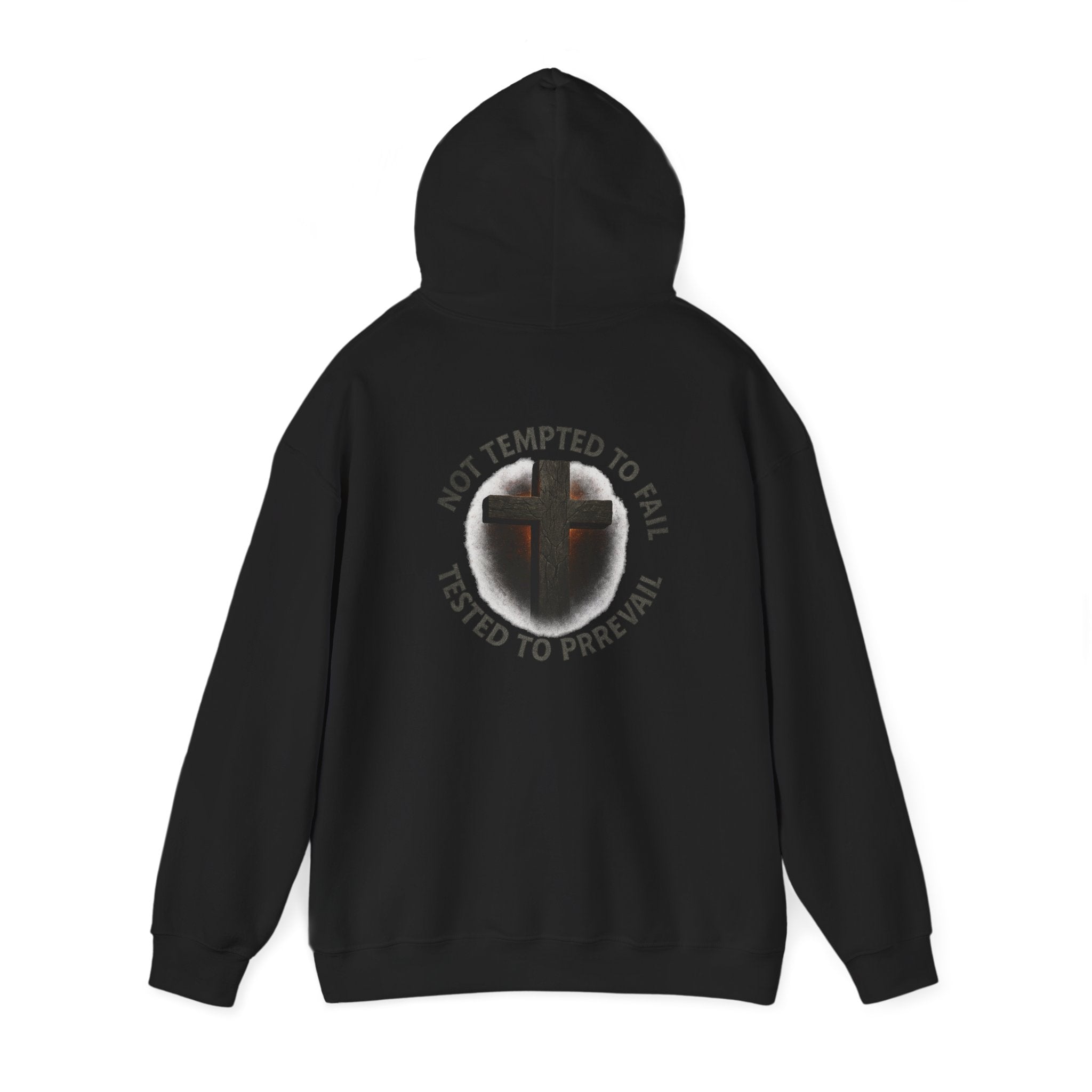 Tested to Prevail Hoodie — Christian Cross Faith Inspirational Pullover