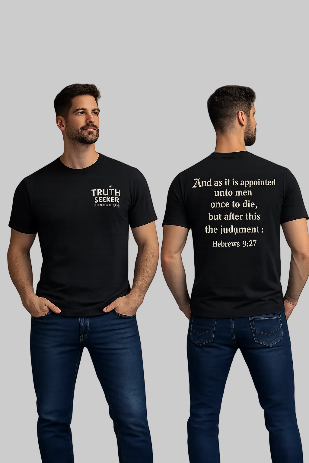 Truth Seeker™ Black Tee – Hebrews 9:27