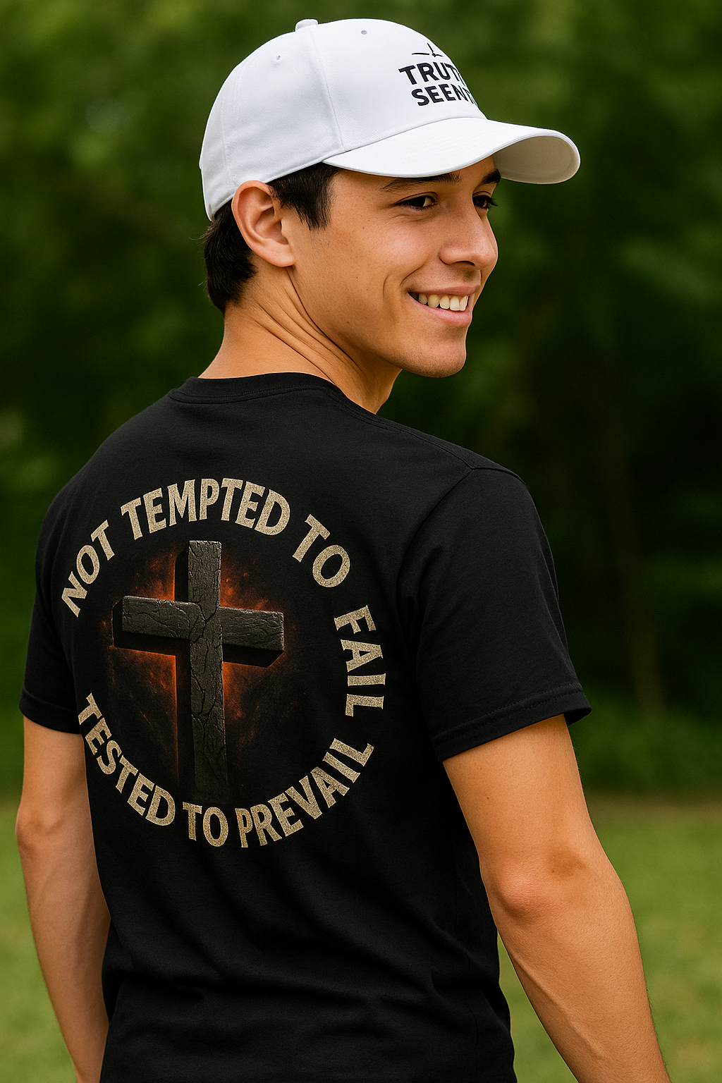 Truth Seeker “Tested to Prevail” Cross Tee